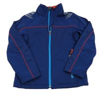 Tmavomodrá softshellová funkční bunda s ukrývací kapucí Crane