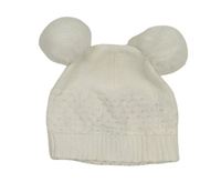 Bílá pletená čepice s bambulemi Mamas&Papas