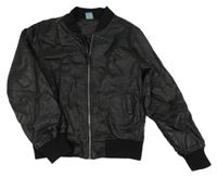 Černá koženková podšitá bunda Y.F.K.