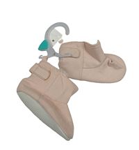 Nové - Světlerůžové semišové zateplené válenky F&F vel. 18