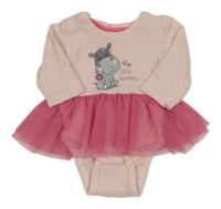 Růžové body s hrochem a tylovou sukní Ergee