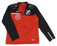 Červeno-černá šusťáková sportovní bunda s potiskem Jako