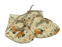 Krémové zateplené capáčky se zvířaty vel. 19