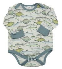 Světlebéžové body s rybami