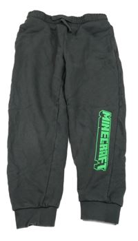 Tmavošedé tepláky s nápisem - Minecraft