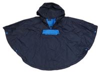 Tmavomodré šusťákové nepromokavé funkční pončo s kapucí Quechua