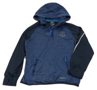 Tmavomodro-melírovaná fotbalová mikina s kapucí - Everton