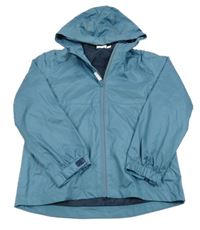 Petrolejová šusťáková jarní funkční bunda s kapucí Crane