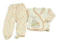 2set - Smetanové zavinovací triko s medvědem + polodupky