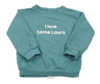 Zelená lehká mikina s nápisem