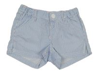Světlemodro-bílé pruhované plátěné kraťasy Dopodopo