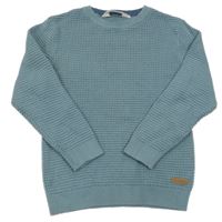 Modrošedý žebrovaný svetr H&M