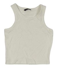 Bílý žebrovaný crop top New Look