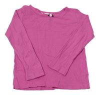 Tmavorůžové žebrované triko H&M