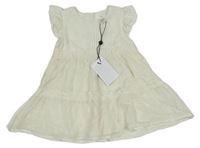 Smetanové vzorované šaty s madeirovými volánky M&Co.