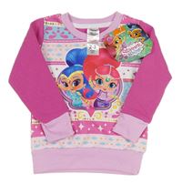 Růžovo-lila vzorovaná mikina s Shimmer&Shine Nickelodeon