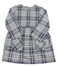 Tmavomodro-bílé kostkované úpletové šaty Primark