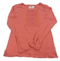 Korálové triko s krajkou H&M