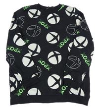 Černá vzorovaná mikina s X-box 