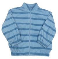 Nové - modrá pruhovaná fleecová propínací mikina Dunnes 