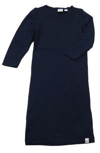 Tmavomodré úpletové šaty 