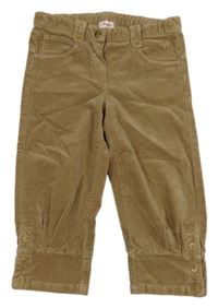 Béžové sametové crop kalhoty 