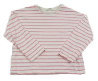 Bílo-růžová pruhovaná lehká mikina M&S