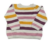 Smetanovo-růžovo-okrový pruhovaný svetr H&M