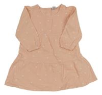 Světlerůžové květované mušlínové šaty Dopodopo