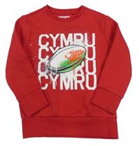 Červená mikina s nápisy F&F