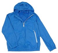 Modrá šusťáková větrovka s kapucí Crane