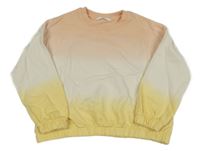 Meruňkovo-bílo-žlutá crop mikina M&S