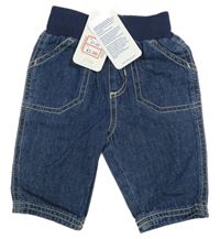 Nové - tmavomodré lehké rifle s úpletovým pasem Mothercare