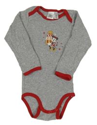 Šedé body s červeným lemem a Minnie Disney