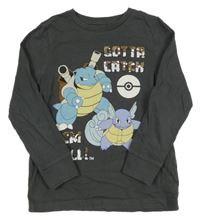 Tmavošedé pyžamové triko s Pokémony 