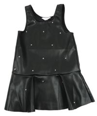 Černé koženkové šaty s plíšky Primark