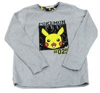 Šedé fleecové triko - Pokémon Primark