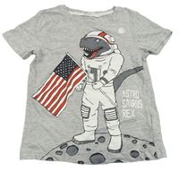 Šedé melírované tričko s dinem H&M