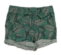 Zelené plátěné kraťasy s listy Primark