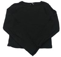 Černé žebrované crop triko Pep&Co