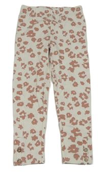 Bílo-růžové legíny s leopardím vzorem 
