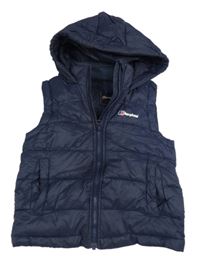 Tmavomodrá šusťáková zateplená vesta s kapucí Berghaus