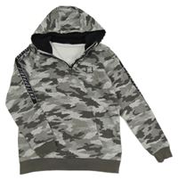 Šedá army mikina s nápisy a kapucí George