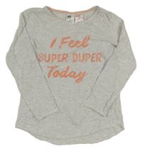 Světlešedé triko s nápisem H&M