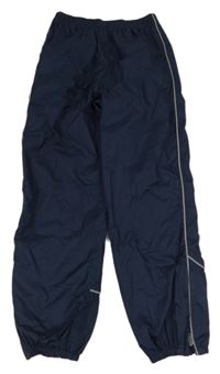 Tmavomodré šusťákové kalhoty 