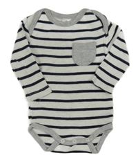 Tmavomodro-světlešedé pruhované body Topomini