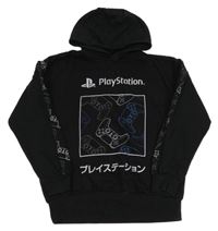 Černá mikina s ovladači a kapucí - PlayStation