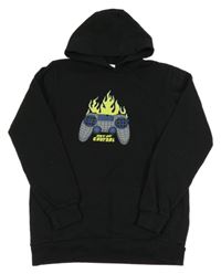 Černá mikina s ovladačem a kapucí Y.F.K.