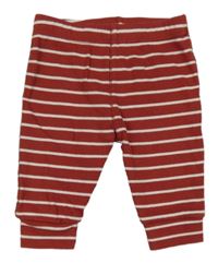 Cihlovo-bílé pruhované žebrované lehké tepláky M&S