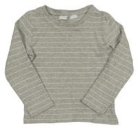 Šedo-bílé pruhované žebrované triko M&S